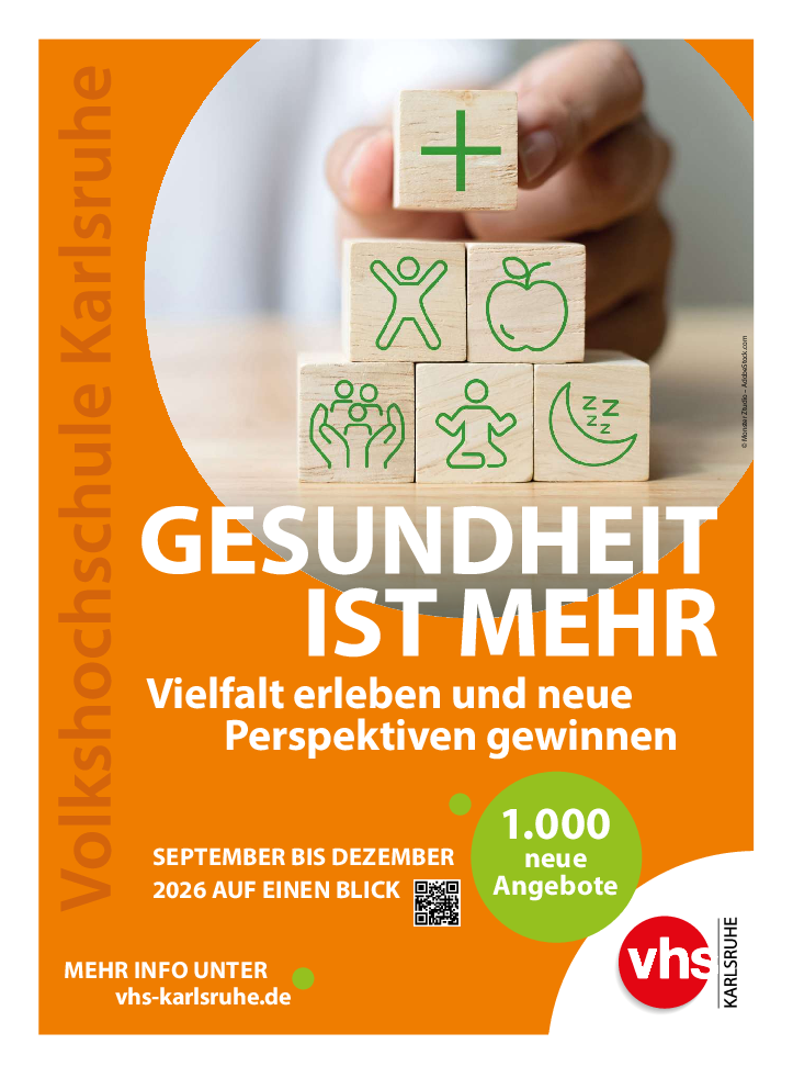 vhs Kursheft für das 3. Trimester 2026, September bis Dezember, Schwerpunktthema Gesundheit