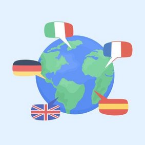 Weltkugel mit Länderflaggen 