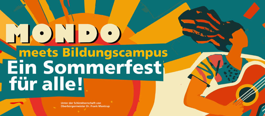 Keyvisual des Mondo meets Bildungscampus Sommerfest